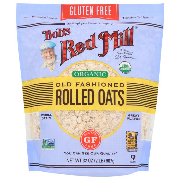 BOBS RED MILL: Gluten Free Organic Old Fashioned Rolled Oats, 32 oz