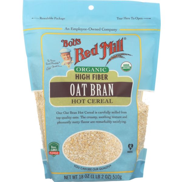BOBS RED MILL: Organic Oat Bran Hot Cereal, 18 oz