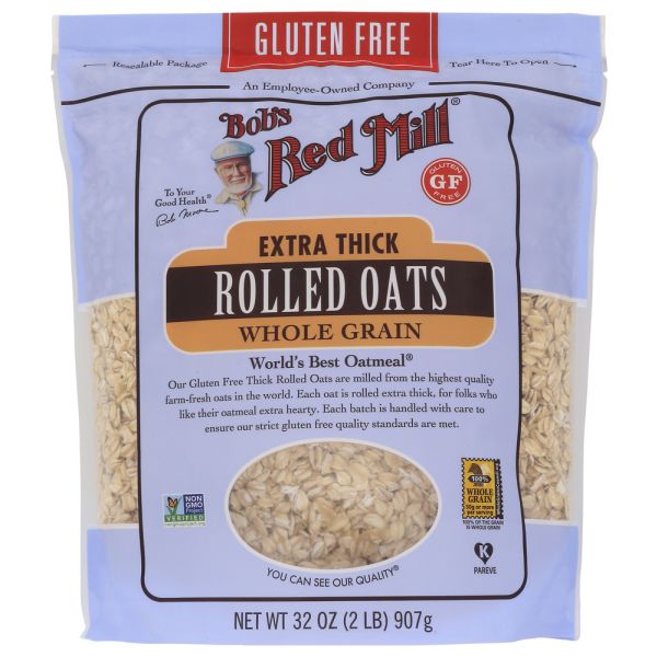 BOBS RED MILL: Gluten Free Extra Thick Rolled Oats, 32 oz