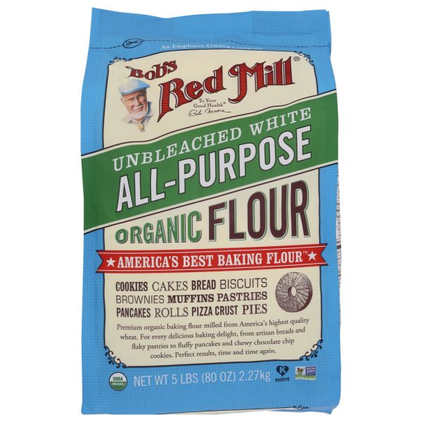 BOB'S RED MILL: Unbleached White All-Purpose Organic Flour, 5 lb