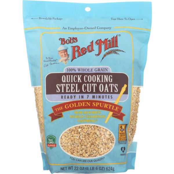 BOBS RED MILL: Quick Cooking Steel Cut Oats, 22 oz
