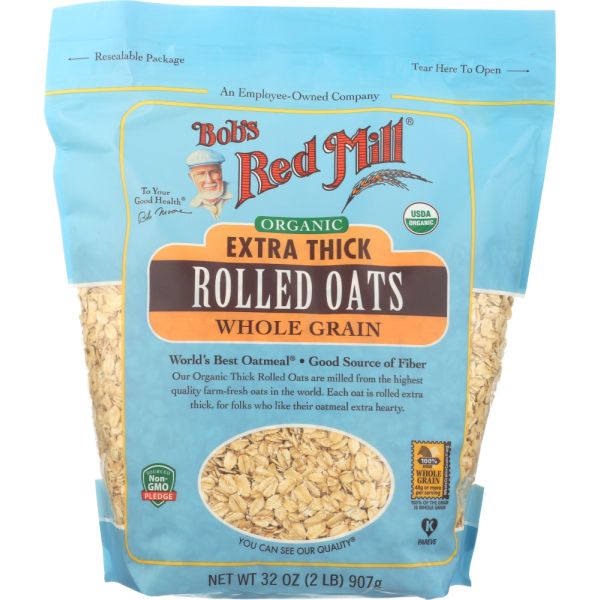 BOBS RED MILL: Organic Extra Thick Rolled Oats, 32 oz