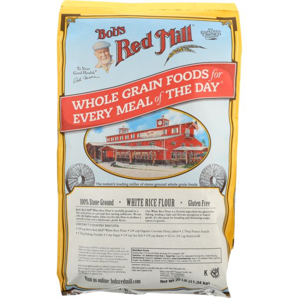 BOB'S RED MILL: Stone Ground White Rice Flour, 25 lb
