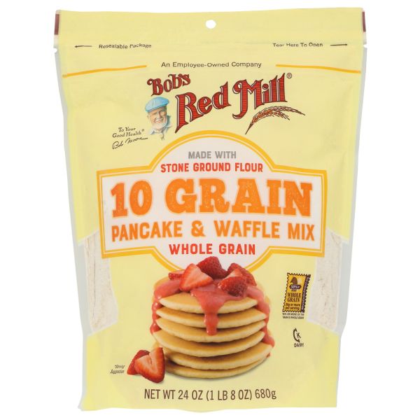 BOBS RED MILL: 10 Grain Pancake & Waffle Mix, 24 oz