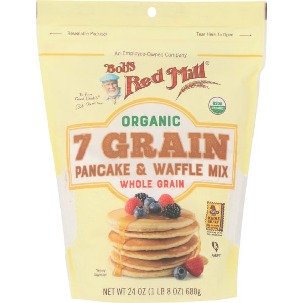 BOBS RED MILL: Organic 7 Grain Pancake & Waffle Mix, 24 oz