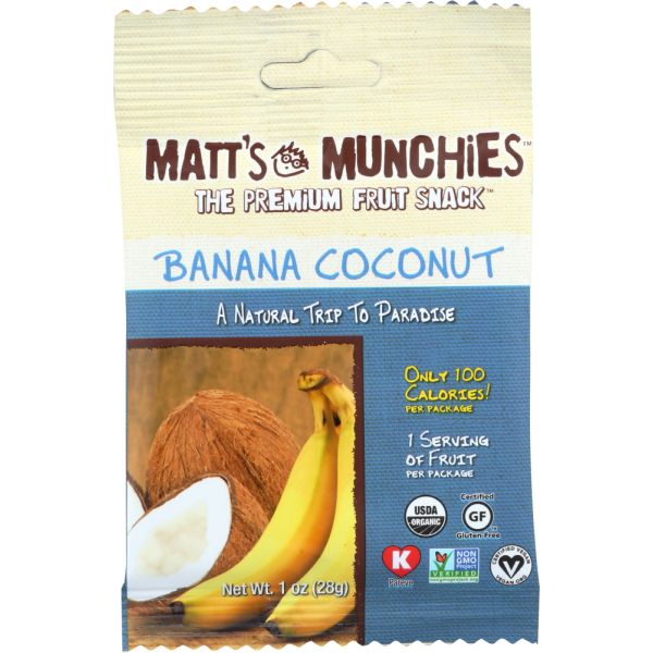 MATTS MUNCHIES: Fruit Snack Banana Coconut, 1 oz