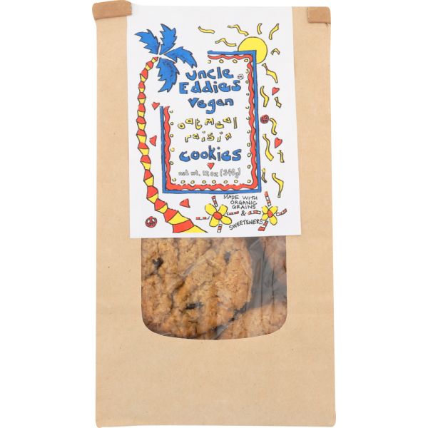 UNCLE EDDIES VEGAN: Oatmeal Raisin Cookies, 12 oz