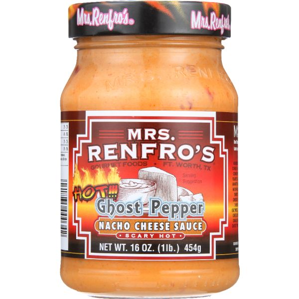 Mrs Renfro's Gourmet Ghost Pepper Nacho Cheese Sauce Scary Hot, 16 oz