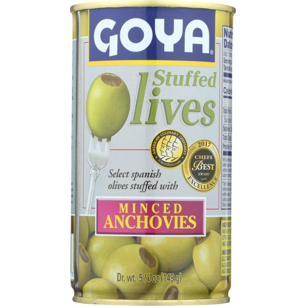 GOYA: Olives Stuffed With Minced Anchovies, 5.25 oz