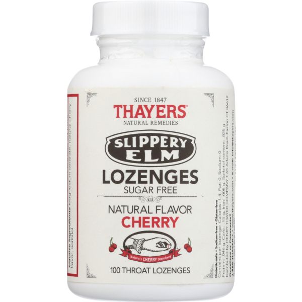 THAYER: Elm Lozenges Sugar Free Cherry, 100 tb
