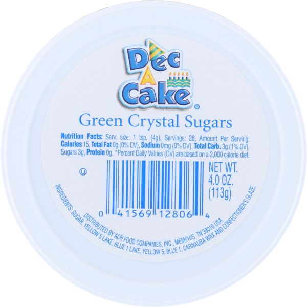 DEC A CAKE: Green Crystal Sugar Cup, 4 oz
