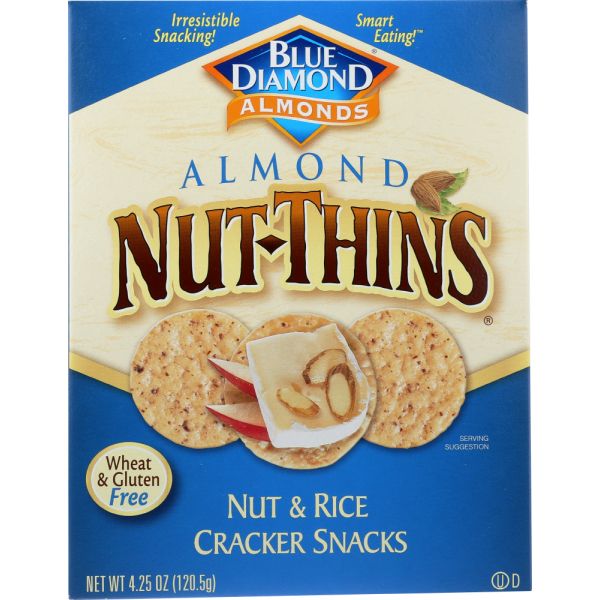 BLUE DIAMOND: Almond Nut-Thins Nut & Rice Cracker Snacks, 4.25 oz