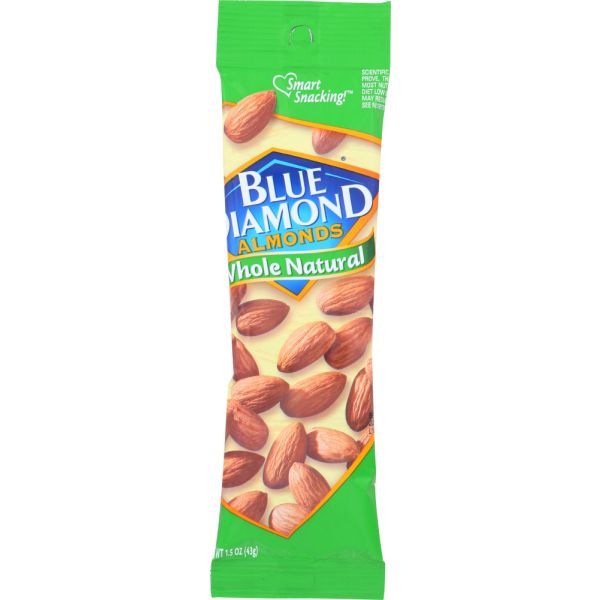 BLUE DIAMOND: Whole Natural Almond Tube, 1.5 oz