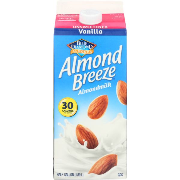 BLUE DIAMOND: Almond Breeze Almond Milk Unsweetened Vanilla, 64 oz