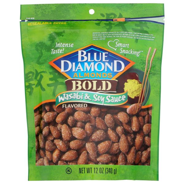 BLUE DIAMOND: Wasabi & Soy Sauce Bold Almonds, 12 oz
