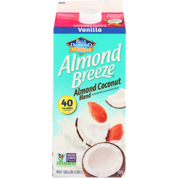 BLUE DIAMOND: Almond Breeze Coconut Blend Vanilla Unsweetened, 64 oz