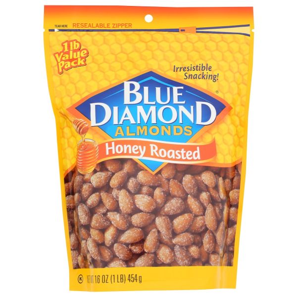 BLUE DIAMOND: Honey Roasted Almonds, 16 oz