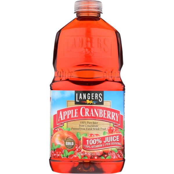 LANGERS: Juice 100% Apple Cranberry, 64 oz