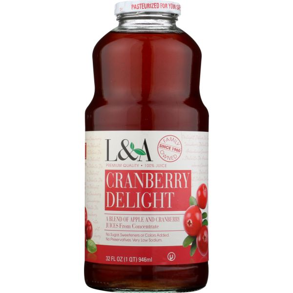 L & A JUICE: Cranberry Delight, 32 oz