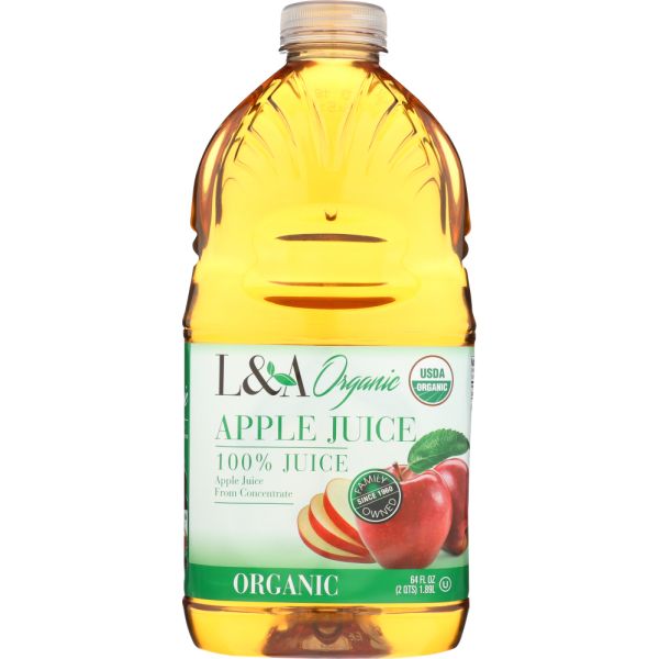 L & A JUICE: Apple Juice Organic, 64 oz