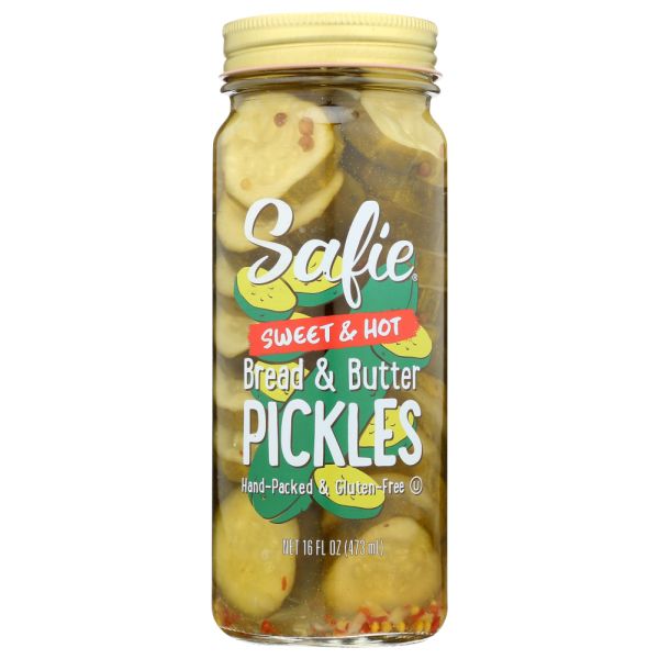 SAFIE: Pickles Sweet Hot Bread Butter, 16 oz