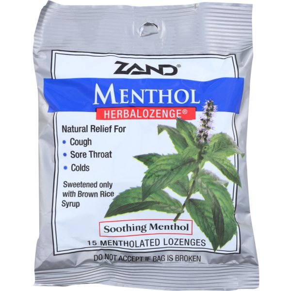 ZAND: Menthol Herbalozenge Soothing Menthol, 15 Mentholated Lozenges