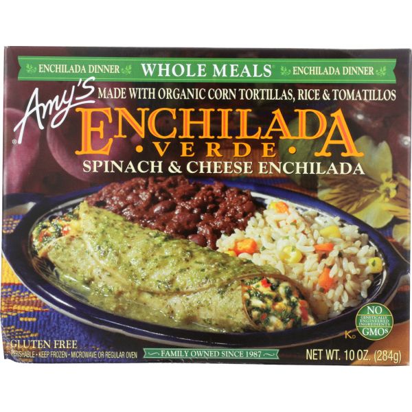 AMY'S: Enchilada Verde Spinach & Cheese Whole Meal, 10 oz