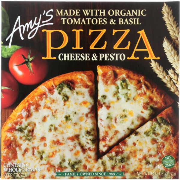 AMYS: Cheese and Pesto Pizza, 14 oz