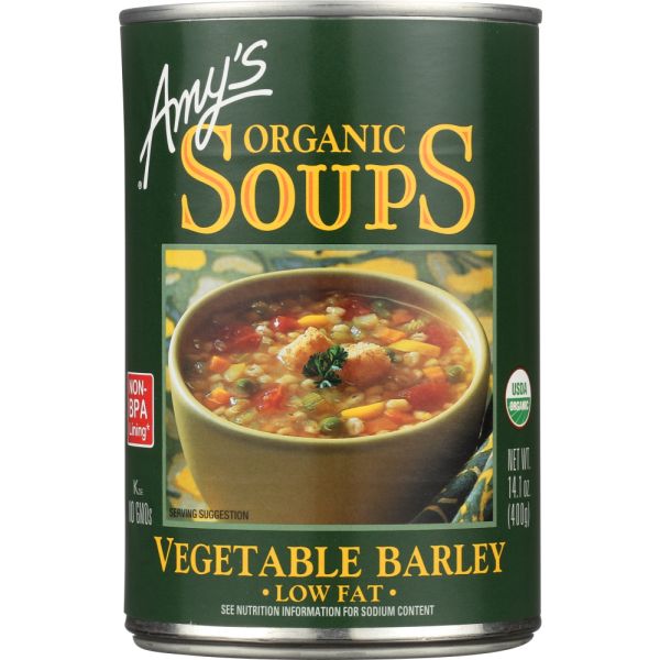 AMY'S: Organic Low Fat Vegetable Barley Soup, 14.1 oz