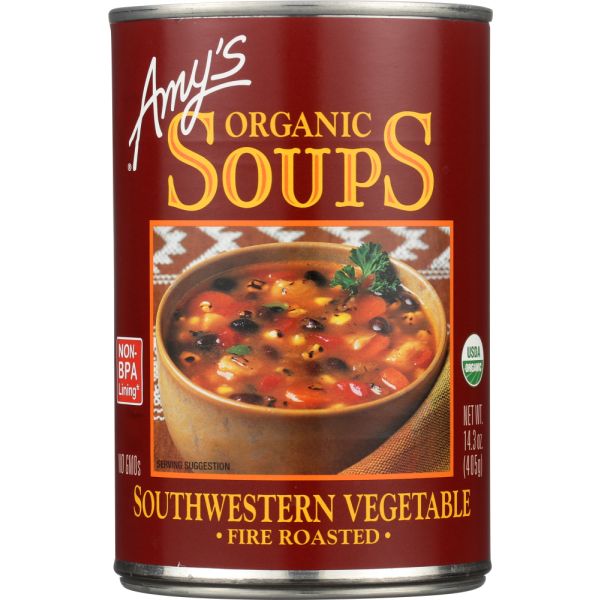 AMY'S: Organic Soup Fire Roasted Southwestern Vegetable, 14.3 oz