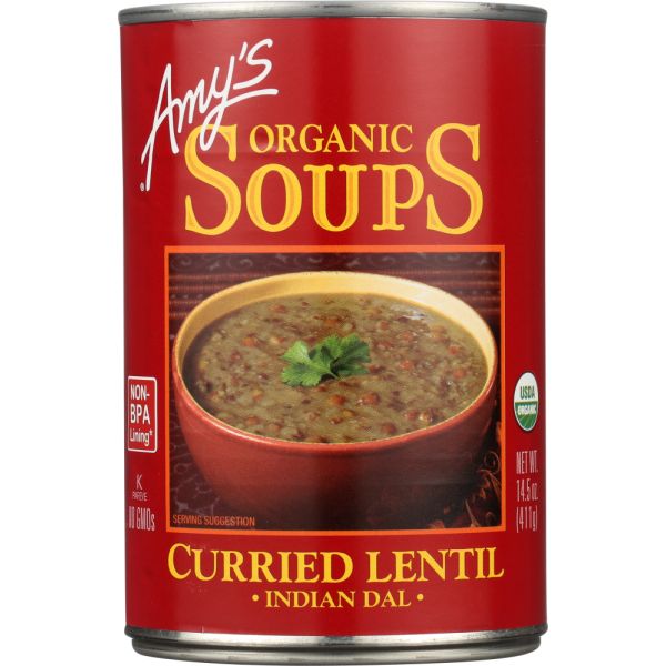 AMYS: Soup Curried Lentil Gluten Free, 14.5 oz