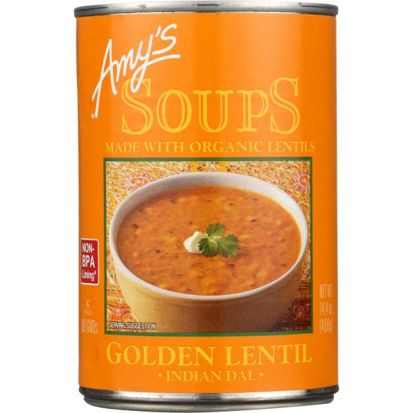 AMY'S: Golden Lentil Soup Indian Dal, 14.4 oz
