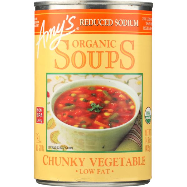 AMYS: Soup Vegetable Chunky Light Sodium, 14 oz