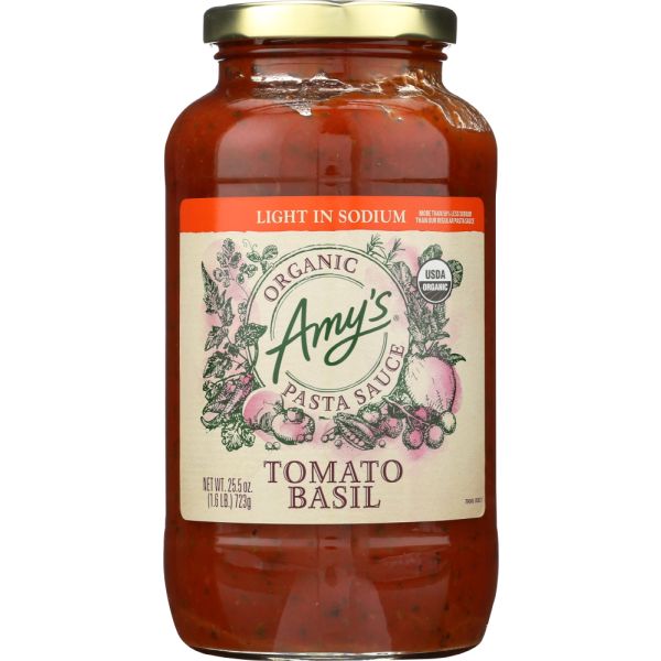 AMYS: Light in Sodium Tomato Basil Pasta Sauce, 25.5 oz