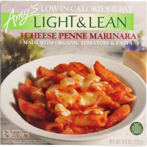 Amy's Light & Lean 3 Cheese Penne Marinara, 8 Oz