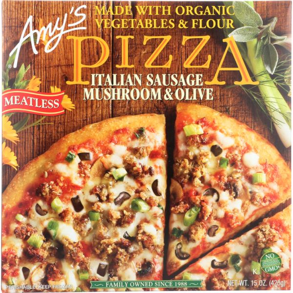 Amy's Italian Sausage, Mushroom & Olive Pizza, 15 Oz