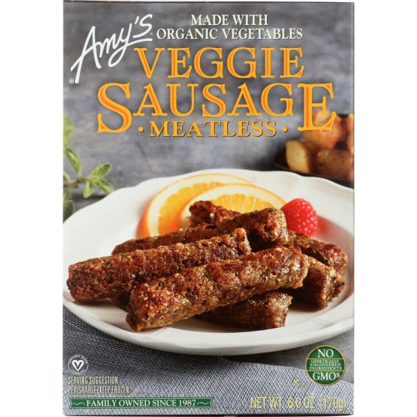 AMYS: Veggie Sausage Meatless, 6 oz