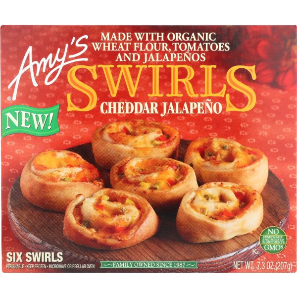 AMYS: Cheddar jalapeño Swirls, 7.30 oz