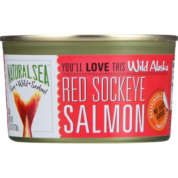 NATURAL SEA: Wild Alaska Red Sockeye Salmon Unsalted, 7.5 oz