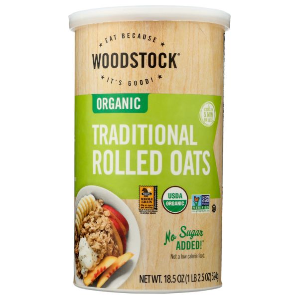WOODSTOCK: Traditional Rolled Oats, 18.5 oz