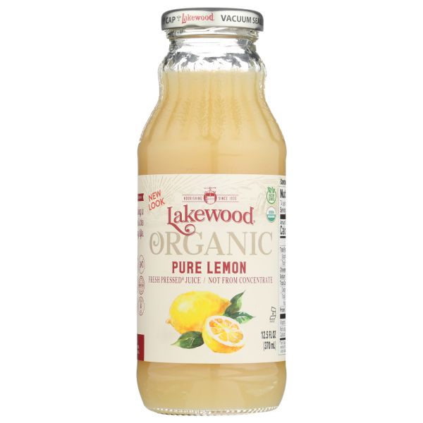 LAKEWOOD: Organic Pure Juice Lemon, 12.5 oz