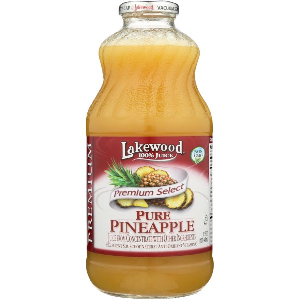 LAKEWOOD: Pure Pineapple Fruit Juice, 32 oz