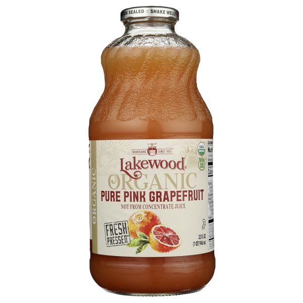 LAKEWOOD: Organic Pure Pink Grapefruit Juice, 32 fo