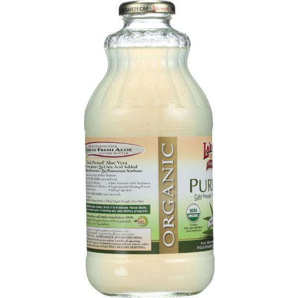 Lakewood Organic Pure Aloe Inner Fillet Juice, 32 Oz