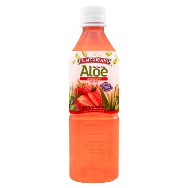 EL MEXICANO: Strawberry Aloe Vera Drink, 16.9 fo