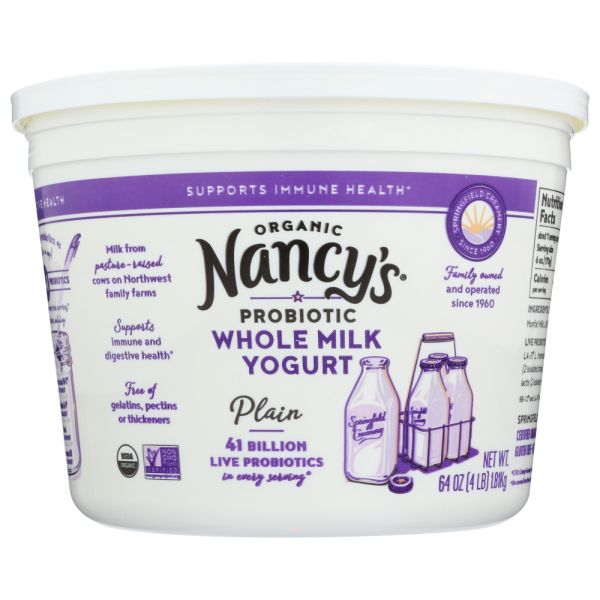 NANCYS: Organic Whole Milk Yogurt Plain, 64 oz