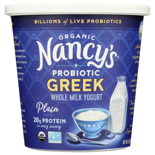 NANCYS: Organic Probiotic Plain Whole Milk Greek Yogurt, 24 oz