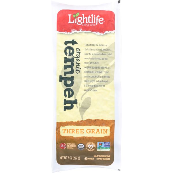 LIGHTLIFE: Organic Three Grain Tempeh, 8 oz