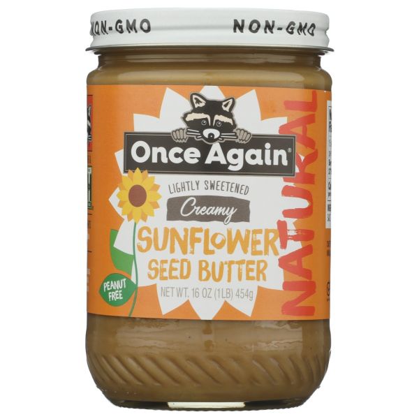 ONCE AGAIN: Sweetened Organic Creamy Sunflower Seed Butter, 16 oz