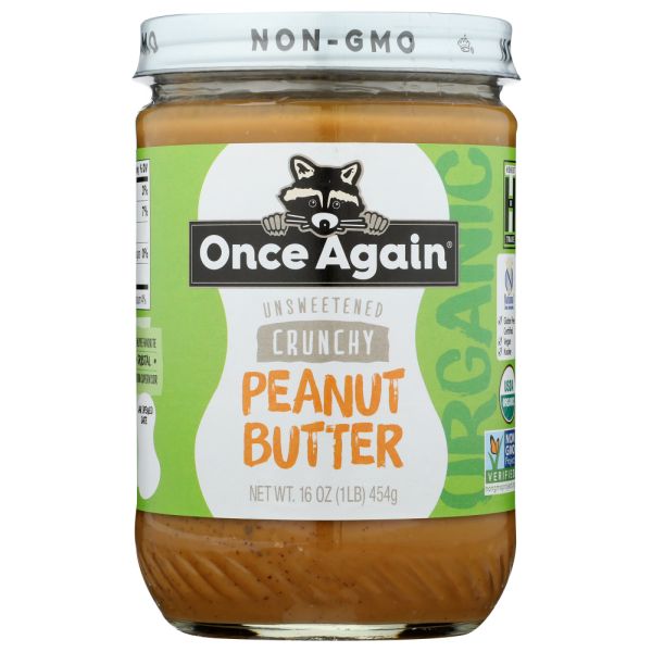 ONCE AGAIN: Peanut Butter Crunchy Organic, 16 oz